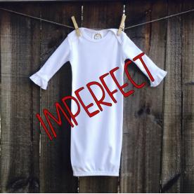 IMPERFECT Blank Girl's Long Sleeve Ruffle Infant Gown with Hidden Zipper